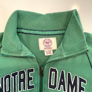 Green Notre Dame Zip-Up Jacket